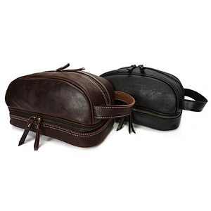 Fashion Leather cosmetic case bag women Zippered Makeup Bag organizador de maquillaje