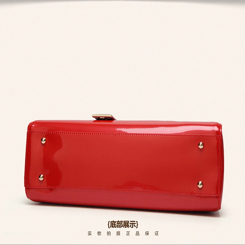 2019 new simple classic fashion patent leather handbag evening bag for women for feast or party