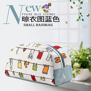 Custom young woman girls travel eco beauty cosmetic toilet toiletry bag