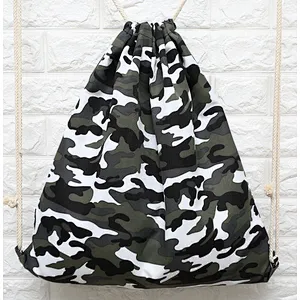 Fashion foldable military long rope gym drawstring duffle sports bag with logo