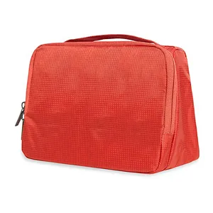 Square fabric private label hotel toiletry kit men toilet bag for travel