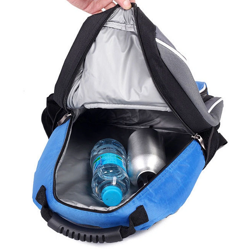 Custom hiking cooler sling backpack inner cool lunch bag with side bottle pocket