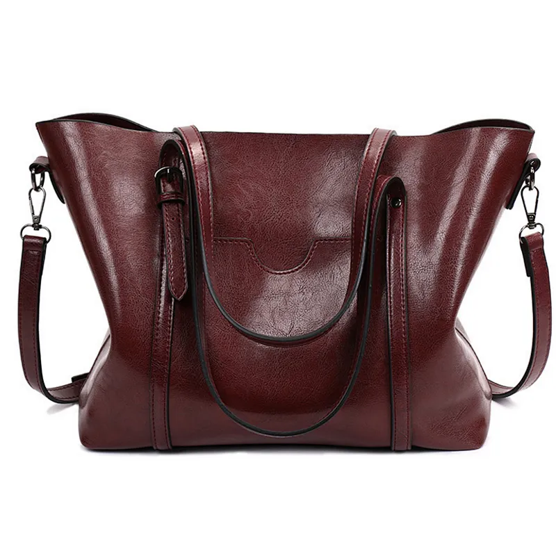 2019 good quality new fashion  plain vintage  PU handbag with large capability in stock