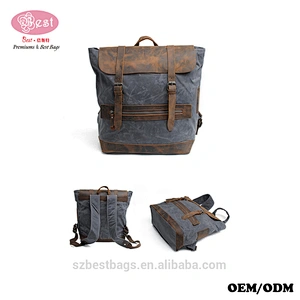 Retro Waxed Canvas Leisure Outdoor Mountaineering Traveling backpack