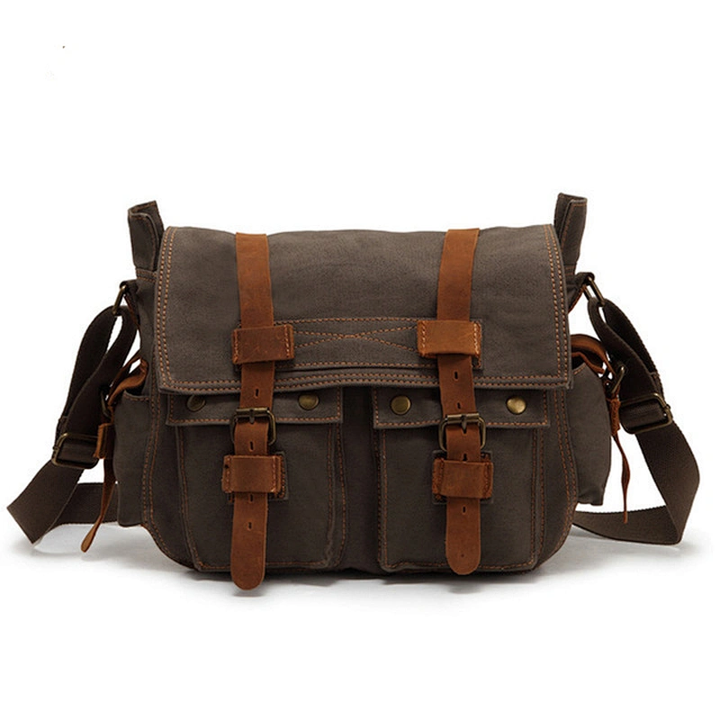 2018 New Men's Canvas Shoulder Bag European and American Style Retro Messenger Bag Men's Casual Bag