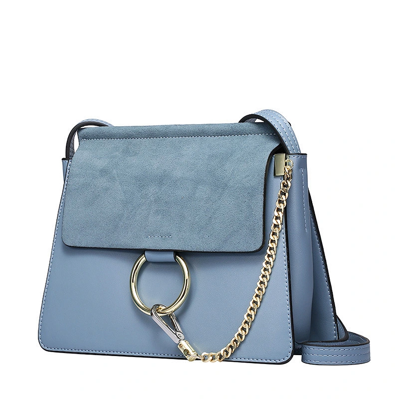 The Best Selling Drop Shipping Designer Branded Real Leather with Suede Flap Cross-body Bag Chic Handbag
