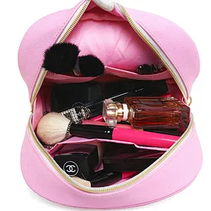 Custom trendy cheap plain white pu makeup make up purse cosmetic pouch make-up bag
