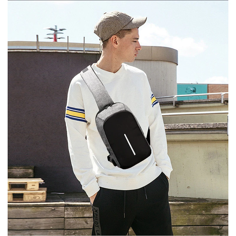 USB Charging Sling Bag Sling Backpack Cross Chest Bags for Men