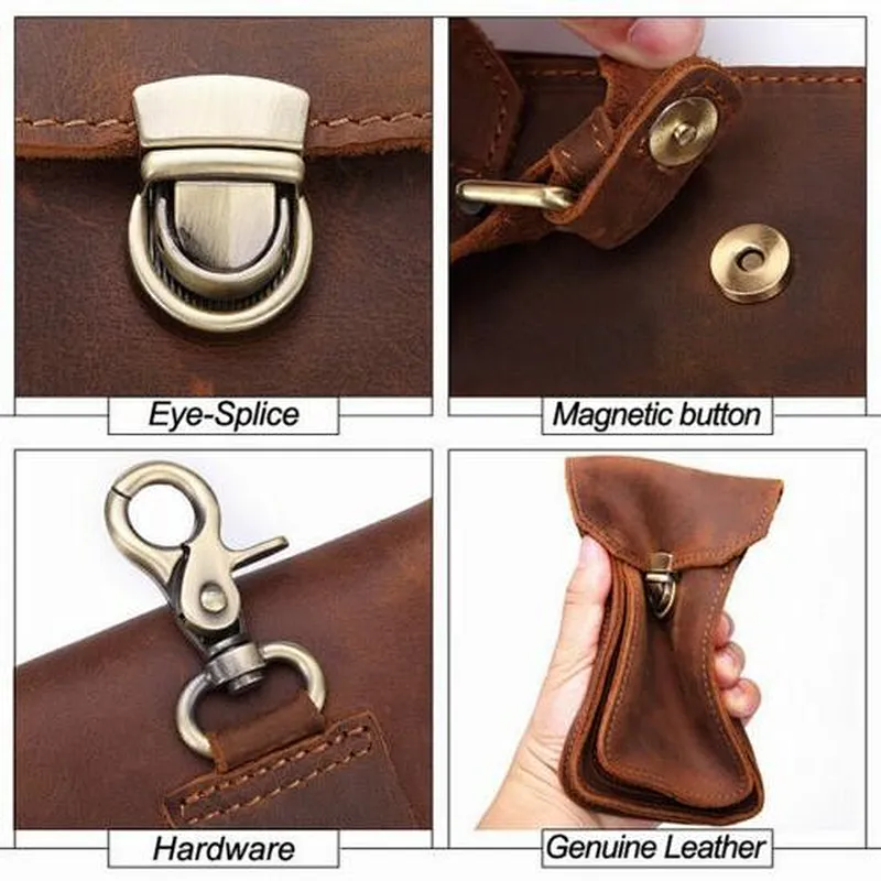 custom leather wallet Leather Wallet Multi-function Wearable Belt mobile Phone Bag