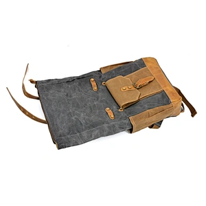 Trendy College Weekend Backpack Daypack Travel Laptops Rucksack Waxed Canvas Leather Backpack