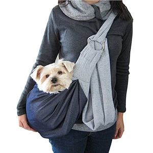 Hands-free small folding foldable reversible cotton pet sling carrier bag for dog