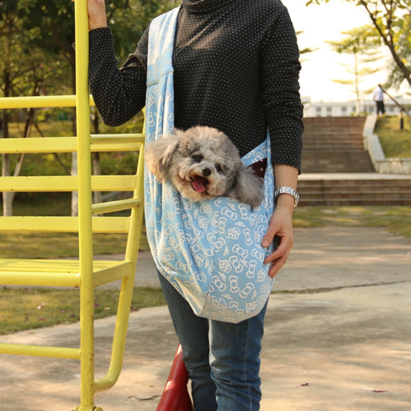 Hands-free small folding foldable reversible cotton pet sling carrier bag for dog