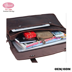 New Crazy Horse Leather Men's Shoulder Bag Business Briefcase Messenger Bag