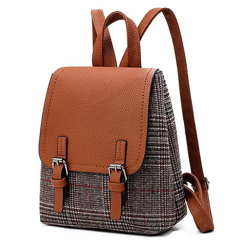 Fashion Lady PU Leather Travel Work School Bag Rucksack