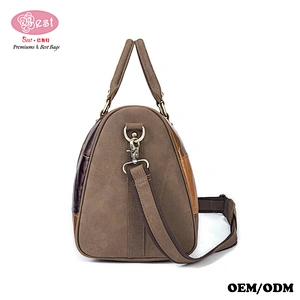 High-capacity Shoulder Bag Portable Leather Splicing Short Baggage Travel Tote Bag