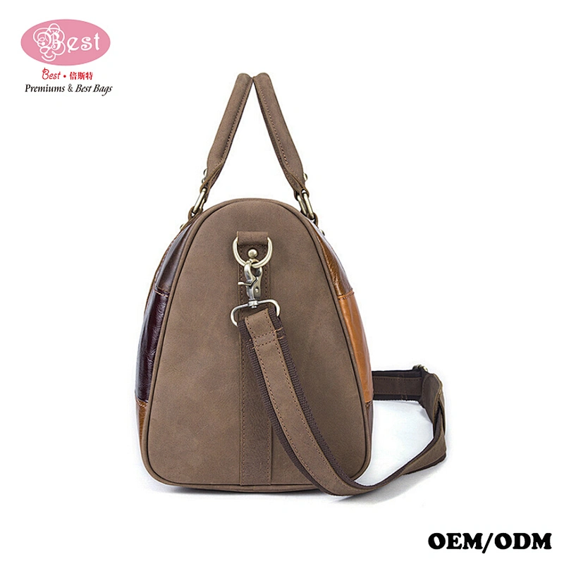 High-capacity Shoulder Bag Portable Leather Splicing Short Baggage Travel Tote Bag
