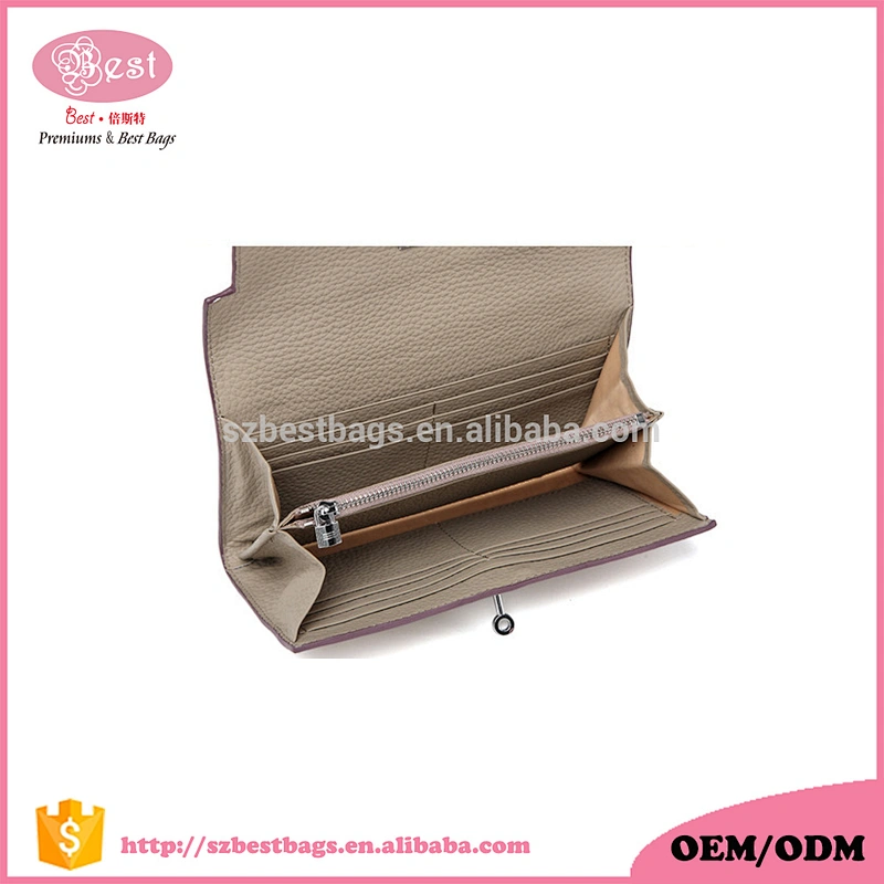 China wholesale elegant genuine leather wallet women leather purse custom lady wallet