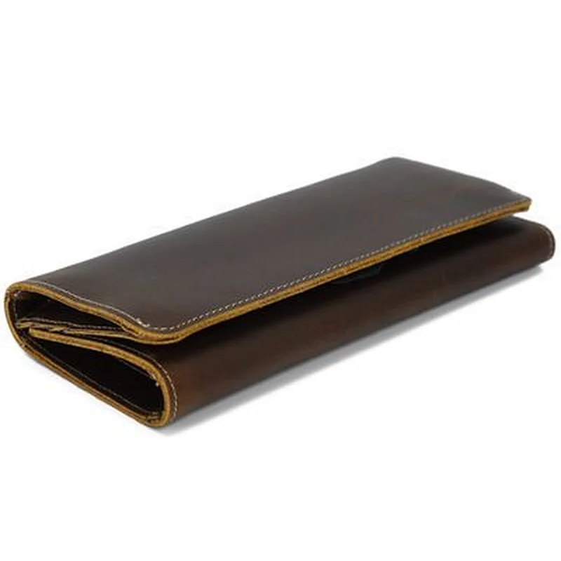 Vintage Genuine Leather Wallet Unisex Leather Passport Holder Card Holder