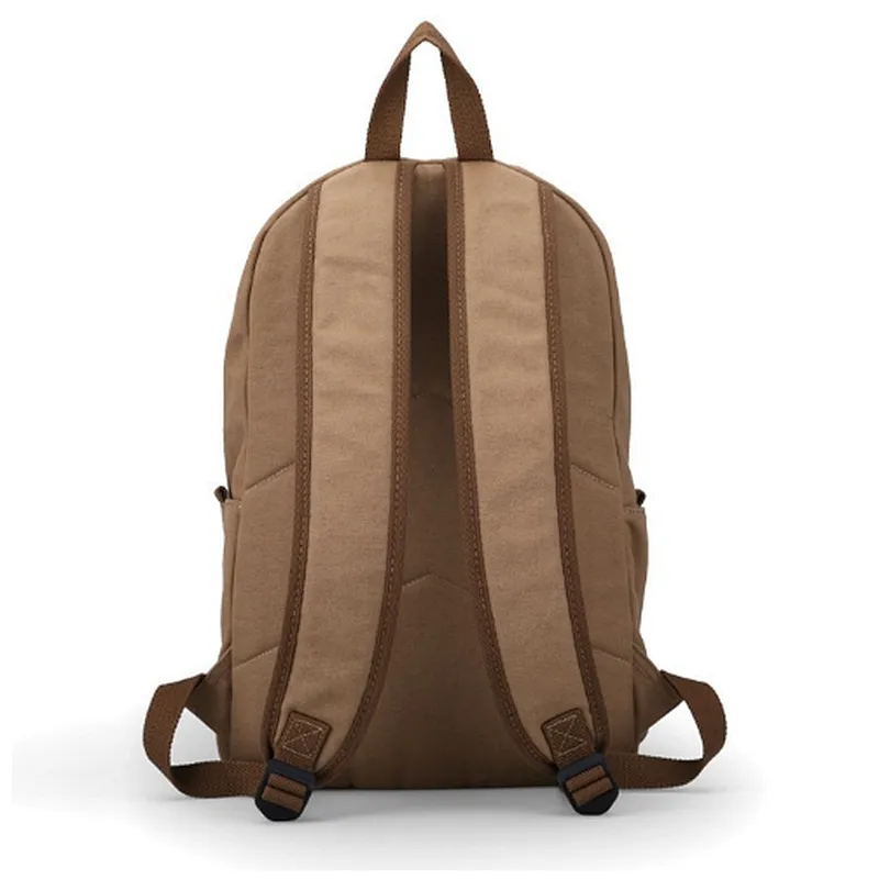 Shenzhen vintage blank plain cotton canvas satchel rucksack backpacks for men