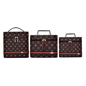 Wholesale Custom vintage fashion classic large capacity makeup bag storage bag Cosmetic Bag for daily used