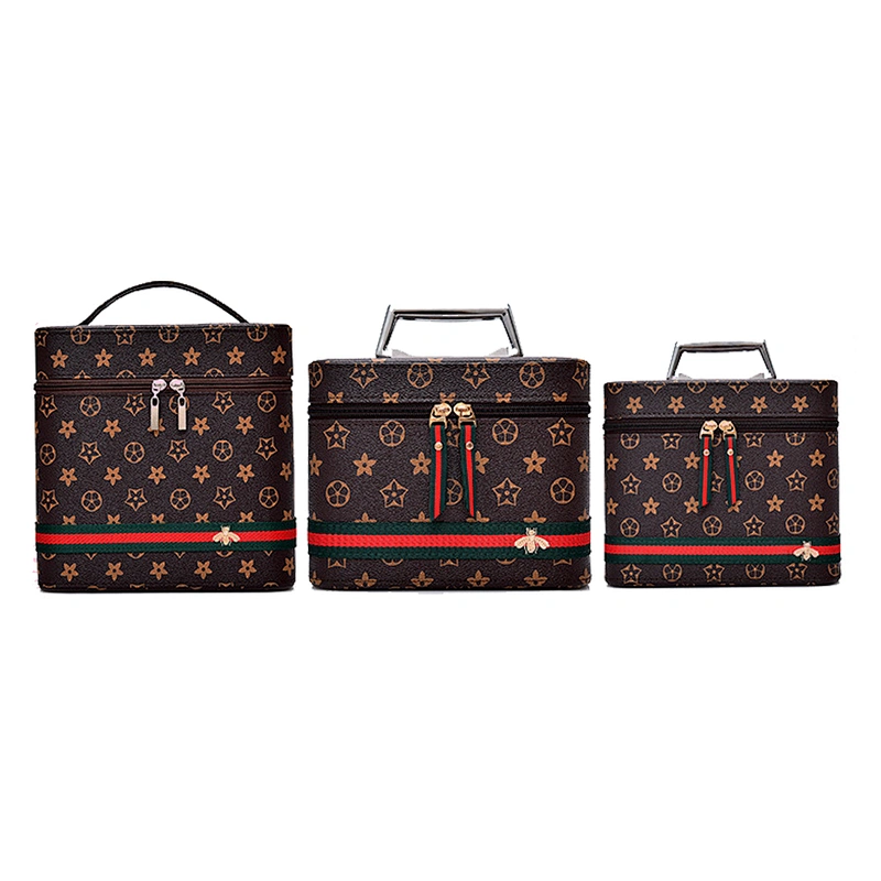 Wholesale Custom vintage fashion classic large capacity makeup bag storage bag Cosmetic Bag for daily used