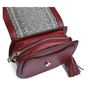 Stylish Ladies Shoulder bags Cross Body Purse Cowhide Genuine Leather Handbag with Tassel
