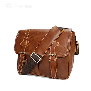 Mens Messenger Bag Waterproof Vintage Genuine Leather Waxed Canvas Briefcase Large Satchel Shoulder Bag