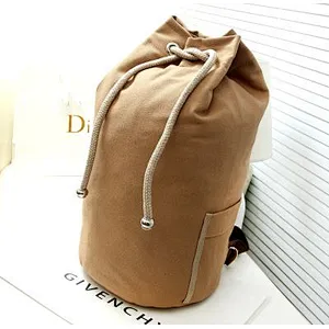 Wholesale custom classic cotton canvas drawstring daypack backpack bag