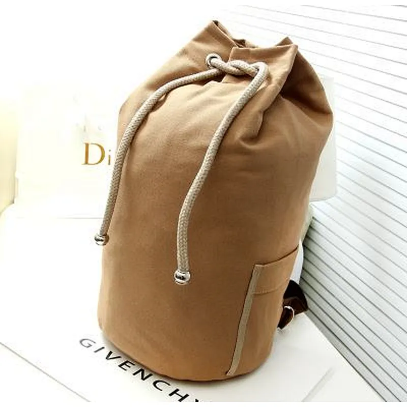 Wholesale custom classic cotton canvas drawstring daypack backpack bag