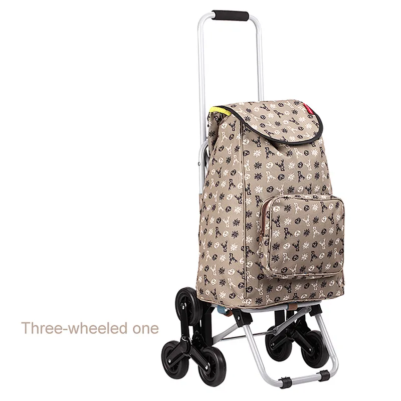 Wholesale wheeled folding foldable market vegetable shopping trolley bag with 2 wheels