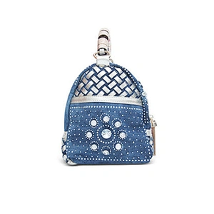 2019  diamond-encrusted blue and white porcelain vintage denim cross-shoulder makeup handbag for daily use