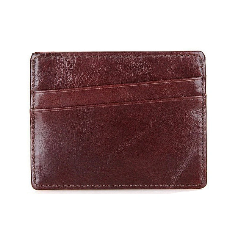 Amazon sale thin credit card holder RFID blocking Cowhide Purse wallet holder Coffee Color