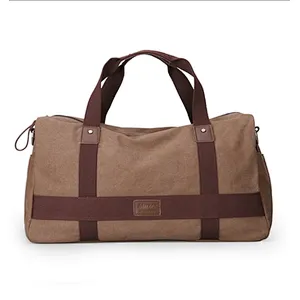 Wholesale china cheap custom heavy duty canvas duffle luggage travel bag with compartments