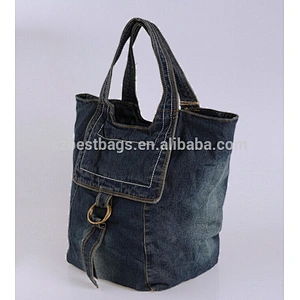 Designed shopping bag denim tote bag jeans handbags for ladies sale wholesale handbags