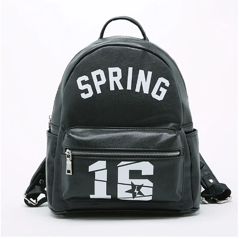 Shiny stylish high school girl bags pu leather women backpack for teenage girls