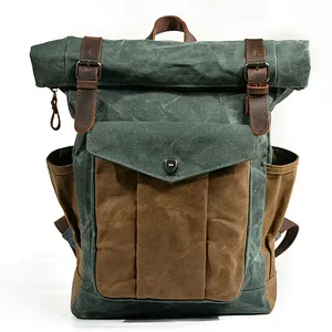 Wholesale make canvas backpack rucksack high quality outdoor school Backpacks