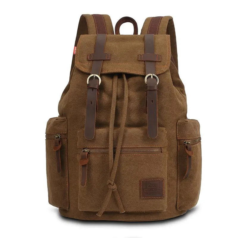 Men's Shoulder Bag Vintage Canvas School Backpack Outdoor Travel Backpack