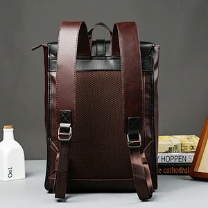 New arrival men bags shoulder backpack school bag pu leather backpacks