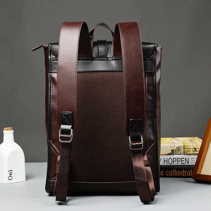 New arrival men bags shoulder backpack school bag pu leather backpacks