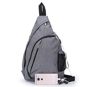Popular reusable polyester lightweight small USB sling shoulder backpack