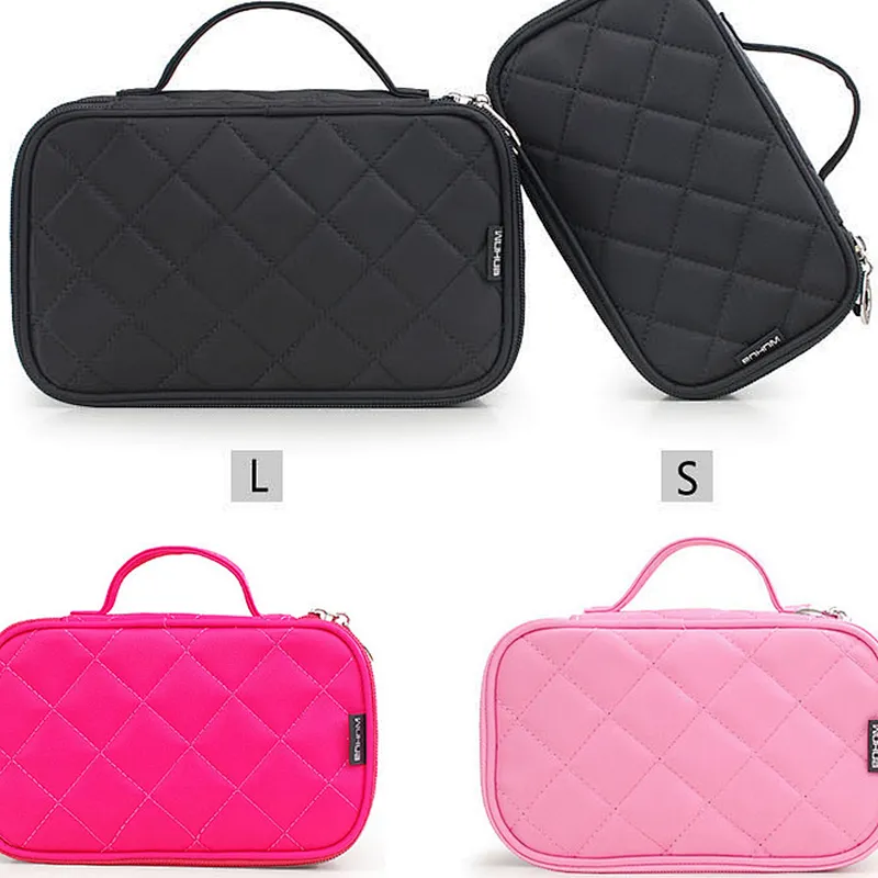Korean travel cosmetic pouch mirror makeup organizer zipper cosmetic bag with mirror