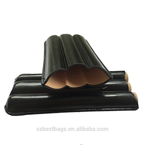 Shenzhen factory custom humidor case handmade real leather box cigar case