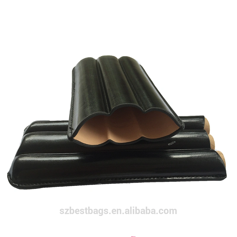Shenzhen factory custom humidor case handmade real leather box cigar case