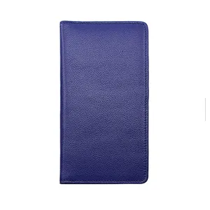 Custom luxury men travel long slim real genuine cow leather credit card holder wallet