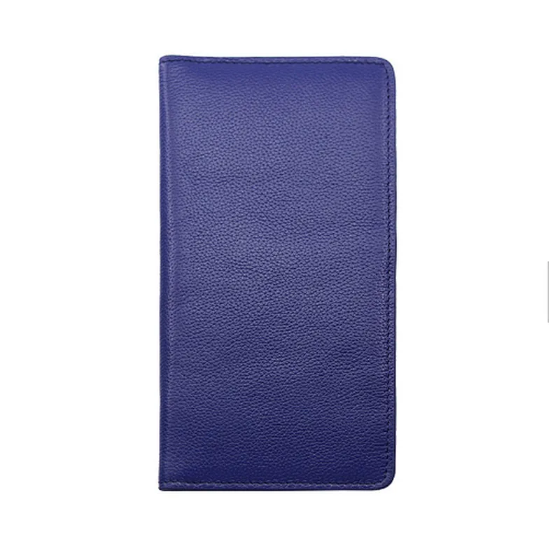 Custom luxury men travel long slim real genuine cow leather credit card holder wallet