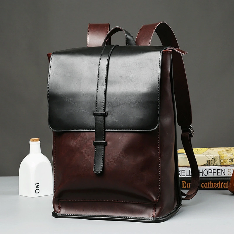 New arrival men bags shoulder backpack school bag pu leather backpacks