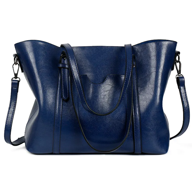 2019 good quality new fashion  plain vintage  PU handbag with large capability in stock