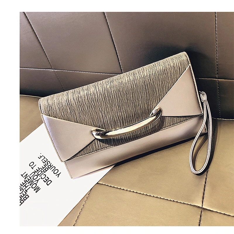 New Design Korean Style Ladies PU Leather Handbag Personality Clutch Bag
