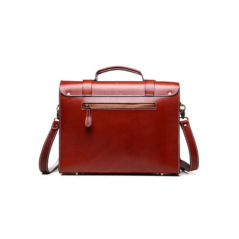 Hot Selling Handmade 100% pure Vegetable Tanned Leather College Satchel Unisex Messenger Bag