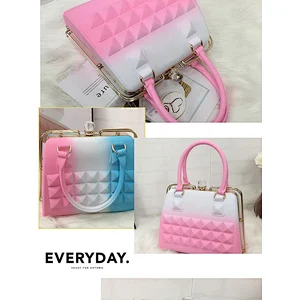 2019 fashionable classic gradient candy PVC handbag for women for shopping or party
